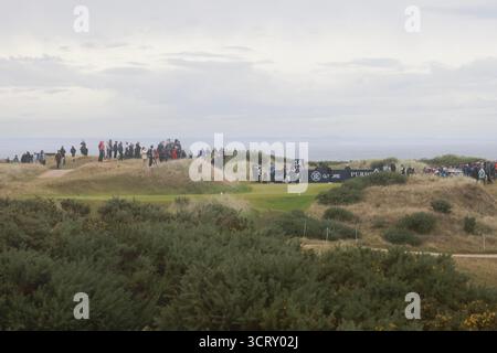 Oktober 2025; Kingsbarns Golf Links, St Andrews, Fife, Schottland; Alfred Dunhill Links Golf Championship, Runde zwei; Blick auf das 18. Abschlag bei Kingsbarns Golf Links während der zweiten Runde der Alfred Dunhill Links Championship Stockfoto