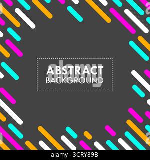 Farbenfrohe runde diagonale Linien abstraktes Muster Hintergrund. Dynamische Formen geometrische Vektorillustration Stock Vektor