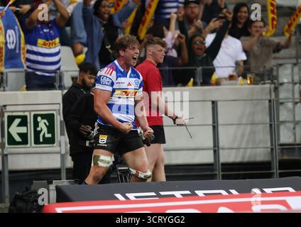Am 3. Oktober 2025 in Kapstadt, Westkap, Südafrika: Stormers' EVAN ROOS während des United Rugby Championship Matches zwischen den Stormers und Ospreys im Eröffnungsspiel der United Rugby Championship im Cape Town Stadium in Kapstadt, Südafrika. (Kreditbild: © Bertram Malgas/ZUMA Press Wire) NUR REDAKTIONELLE VERWENDUNG! Nicht für kommerzielle ZWECKE! Stockfoto
