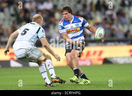 Am 3. Oktober 2025 in Kapstadt, Westkap, Südafrika: Stormers' NEETHLING FOUCHÃ während des United Rugby Championship Matches zwischen den Stormers und Ospreys im Eröffnungsspiel der United Rugby Championship im Kapstadt Stadion in Südafrika. (Kreditbild: © Bertram Malgas/ZUMA Press Wire) NUR REDAKTIONELLE VERWENDUNG! Nicht für kommerzielle ZWECKE! Stockfoto