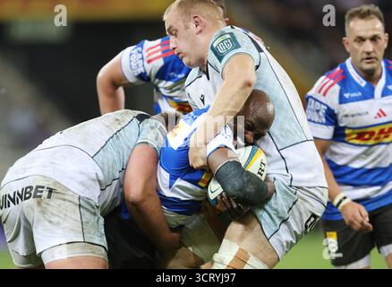 3. Oktober 2025, Kapstadt, Westkap, Südafrika: Stormers' SEABELLO SENATLA während des United Rugby Championship Matches zwischen den Stormers und Ospreys im Eröffnungsspiel der United Rugby Championship im Cape Town Stadium in Kapstadt, Südafrika. (Kreditbild: © Bertram Malgas/ZUMA Press Wire) NUR REDAKTIONELLE VERWENDUNG! Nicht für kommerzielle ZWECKE! Stockfoto