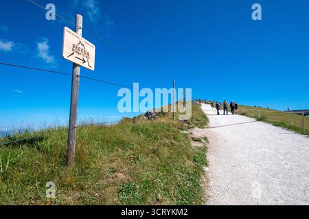 Seceda Ridge Trail in Seceda Mountain, Gröden, Trentino Südtirol, Italien Stockfoto