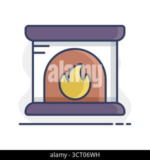 Symbol für „Kamin-Vektor isoliert“. Winterschild. Graph-Symbol für Reise- und Tourismus-Website und Apps Design, Logo, App, UI Stock Vektor
