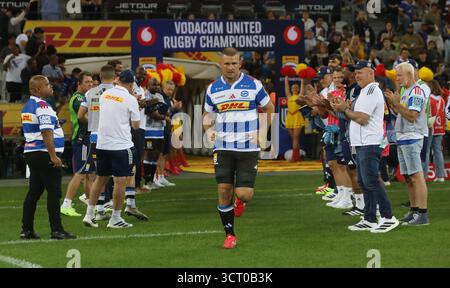 Am 3. Oktober 2025 in Kapstadt, Westkap, Südafrika: Stormers' ADRÃ SMITH während des United Rugby Championship Matches zwischen den Stormers und Ospreys im Eröffnungsspiel der United Rugby Championship im Kapstadt Stadium in Südafrika. (Kreditbild: © Bertram Malgas/ZUMA Press Wire) NUR REDAKTIONELLE VERWENDUNG! Nicht für kommerzielle ZWECKE! Stockfoto