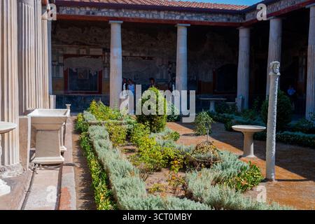 Inneres des Hauses der Vettier in der antiken römischen Stadt Pompeji Stockfoto