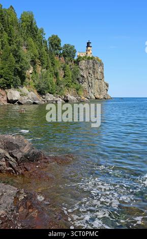 Split Rock Lighthouse auf der Klippe - Minnesota Stockfoto