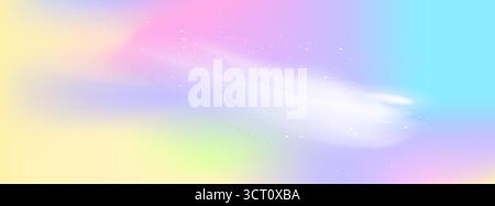 Einhorn-Regenbogen-Glitzer-Hintergrund mit Pastellsternen und Glitzern für niedliches Fantasy-Design Stock Vektor