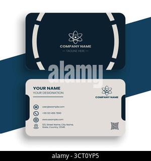 Elegante, Moderne, Editierbare Visitenkartenvorlage. Stock Vektor