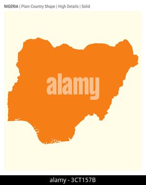Nigerianische Landkarte. Hohe Details. Solide Ausführung. Die Form Nigerias. Vektorabbildung. Stock Vektor