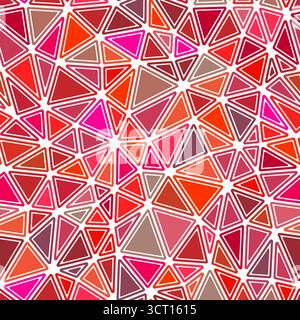 Geometrisches Muster. Abgerundete Vollformen in Rahmen. Mittlere Dreiecksgröße. Stil für mehrere Farben. Wiederholbares Muster. Tolle Vektorsteine. Stock Vektor