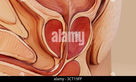 Konzeptuelle Darstellung des männlichen Prostatakarzinoms. Stockfoto