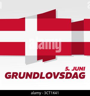 dänemark grundlovsdag Verfassung Tag Flagge Vektor Illustration Stock Vektor