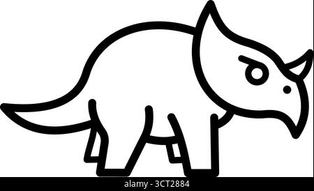 Triceratops Dinosaurier, Liniensymbol Stock Vektor