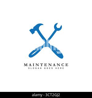 Letter X House Maintenance Logo. Symbol für Gebäudekonstruktion mit Buchstabe X Stock Vektor