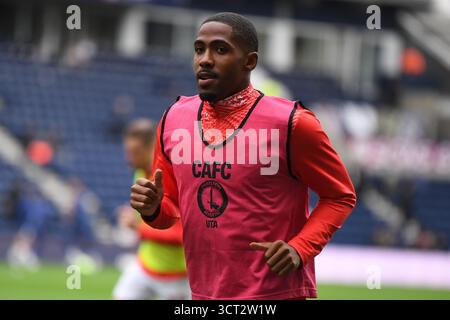 Preston, England. Oktober 2025. Kayne Ramsay vor dem Spiel der Sky Bet EFL Championship zwischen Preston North End und Charlton Athletic im Deepdale Stadium in Preston. Kyle Andrews/Alamy Live News Stockfoto