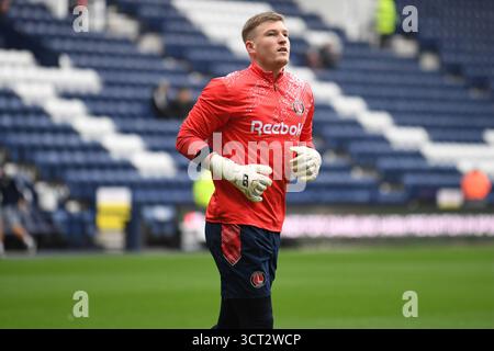 Preston, England. Oktober 2025. Will Mannion vor dem Spiel der Sky Bet EFL Championship zwischen Preston North End und Charlton Athletic im Deepdale Stadium, Preston. Kyle Andrews/Alamy Live News Stockfoto