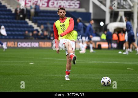 Preston, England. Oktober 2025. Charlie Kelman vor dem Spiel der Sky Bet EFL Championship zwischen Preston North End und Charlton Athletic im Deepdale Stadium in Preston. Kyle Andrews/Alamy Live News Stockfoto