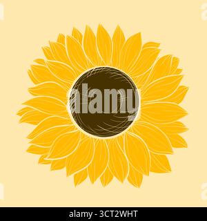 Schöne Sonnenblume isoliert auf einem weißen Hintergrund Stock Vektor