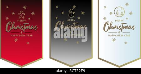 Vertikale Banner Set für frohe weihnachten und Happy New Year Stock Vektor