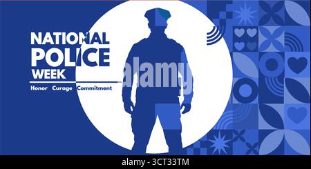 Wochenbanner der nationalen Polizei Stock Vektor