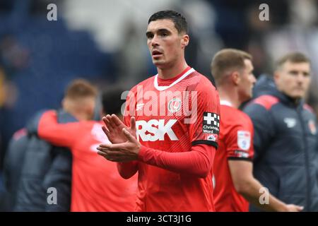 Preston, England. Oktober 2025. Lloyd Jones nach dem Spiel der Sky Bet EFL Championship zwischen Preston North End und Charlton Athletic im Deepdale Stadium in Preston. Kyle Andrews/Alamy Live News Stockfoto