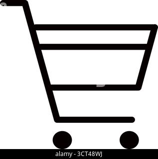 Design-Vektor-Symbol für Warenkorbkontur Stock Vektor