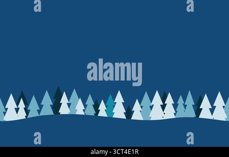 Stilisiertes Bild von Nadelbäumen eines nächtlichen Winterwaldes. Vektorhintergrund Stock Vektor