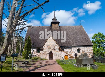 Rymättylä Kirche, die dem Gedenken an den Heiligen Jakob dem Älteren bei Naantali, Finnland, gewidmet ist Stockfoto