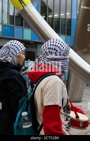 Bilder vom walisischen Nationalmarsch für Palästina Stockfoto