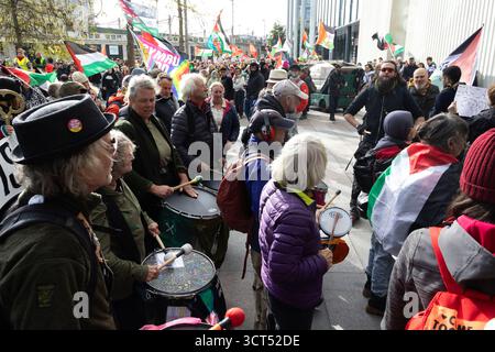 Bilder vom walisischen Nationalmarsch für Palästina Stockfoto