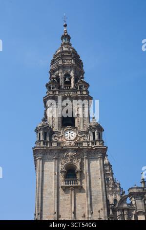 Glockenturm oder Glockenturm an der Jakobsdom in Santiago de Compostela Galicien Spanien Stockfoto