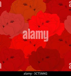 Schöner nahtloser Hintergrund mit rosa Blumen Stock Vektor