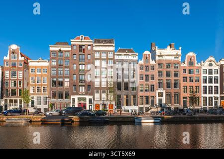 Landschaft von Leidsegracht, einem Kanal in Amsterdam, Niederländisch, Niederlande Stockfoto