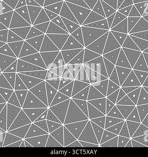 Minimaler geometrischer Hintergrund. Mehrere sich wiederholende innere Dreiecke. Mittlere Dreiecke. Farbstil einfarbig. Nahtloses Muster. Tolle Vektorsteine. Stock Vektor