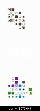 Antigua und Barbuda, die Form des Landes, gebaut aus farbigen Zellen. Digitale Karte von Antigua und Barbuda auf weißem Hintergrund. Stock Vektor