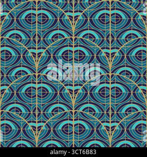 Abstrakte geometrische Art-Deco-Muster Hintergrund Stock Vektor
