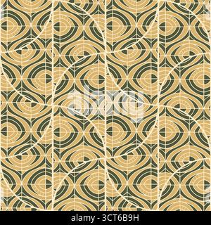 Geometrisches, nahtloses Retro-Muster in Erdfarben Stock Vektor