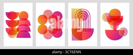 Geometrisch abstrakt modernes Design ein Farbverlauf. Bunte Farbverläufe trendige Typografie für Posterbezüge oder Flyer. Vektorabbildung. Stock Vektor