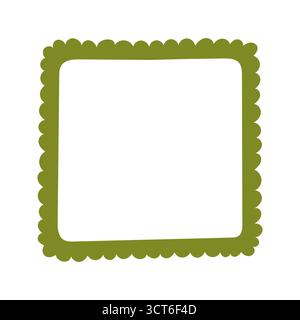 Handgezeichneter quadratischer Rahmen mit abgerundeten Wellenkanten Stock Vektor