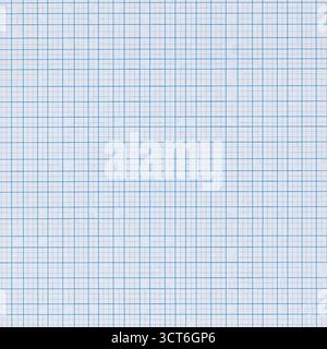 Papierseite mit horizontalem Raster und quadratischem Diagramm – Quadrierte Notizbuchstruktur und leeres Modell für Notizen Stock Vektor