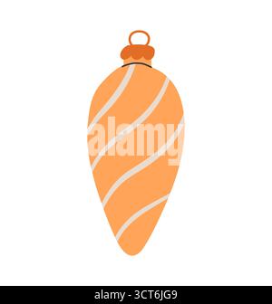 Cartoon Weihnachtskugel Ornament Vektor Illustration. Neujahrsdekoration Designelement Stock Vektor