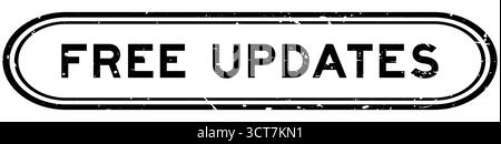 Grunge schwarz kostenlos aktualisiert Wort Gummisiegelstempel auf weißem Hintergrund Stock Vektor