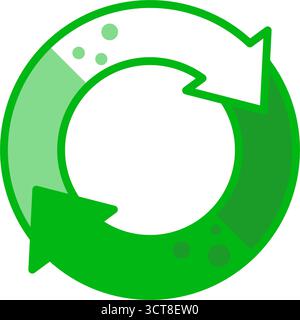Kreisförmige Wiederverwertungspfeile, kontinuierlicher Zyklus – Vektorillustration Stock Vektor