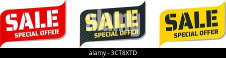 Sonderangebot Preisschilder Vektor-Illustration Stock Vektor