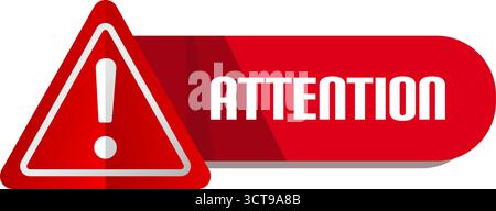 Achtung-Warnschild mit Abbildung mit Ausrufezeichen Stock Vektor