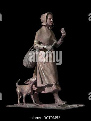 Mary Anning Bronzestatue am Ufer von Lyme Regis Stockfoto