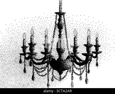 Aufwändige Illustration mit Stippelstiel für Vintage-Design. Stock Vektor