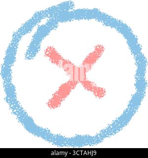 Symbol Für Handgezeichnetes Kreidekreuz Stock Vektor