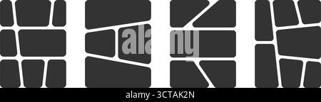 Satz von Comic-Vorlagen. Anime-Buch-Panels isoliert auf weißem Hintergrund. Grids für Manga Storyboard. Layouts für Fotocollage, Broschüren, Poster oder Moodboards. Vektorgrafik. Stock Vektor