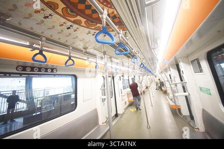 Patna, Indien. Oktober 2025. PATNA, INDIEN - 5. OKTOBER: Letzte Vorbereitung der Patna Metro Rail am 5. Oktober 2025 in Patna, Indien. (Foto: Santosh Kumar/Hindustan Times/SIPA USA) Credit: SIPA USA/Alamy Live News Stockfoto